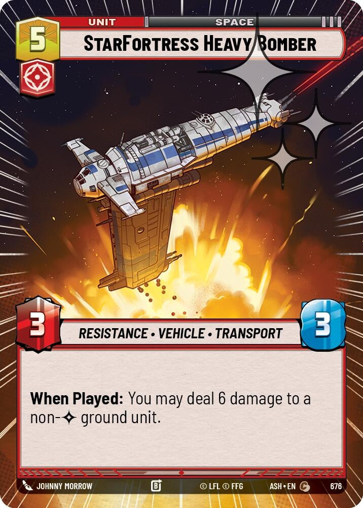 Image for StarFortress Heavy Bomber (Hyperspace Foil) (676) (ASH) - Star Wars: Unlimited