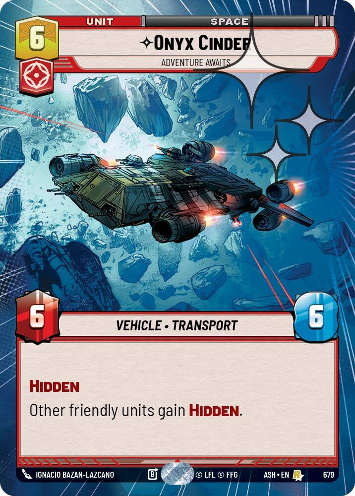 Image for Onyx Cinder - Adventure Awaits (Hyperspace Foil) (679) (ASH) - Star Wars: Unlimited