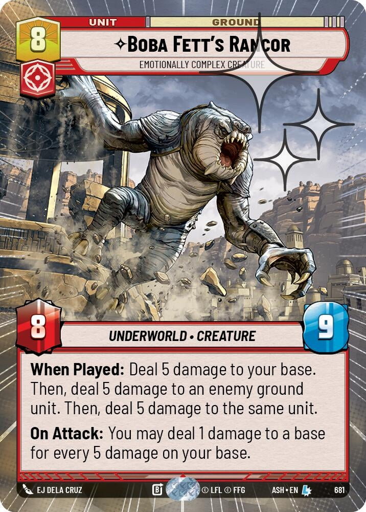 Image for Boba Fett's Rancor - Emotionally Complex Creature (Hyperspace Foil) (681) (ASH) - Star Wars: Unlimited