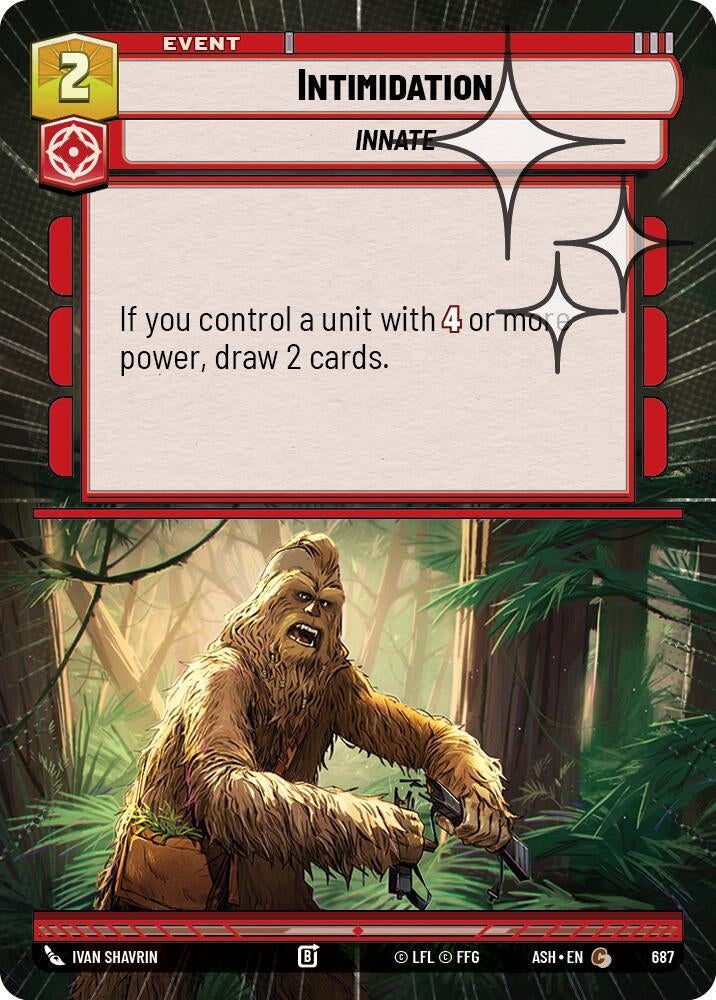 Image for Intimidation (Hyperspace Foil) (687) (ASH) - Star Wars: Unlimited