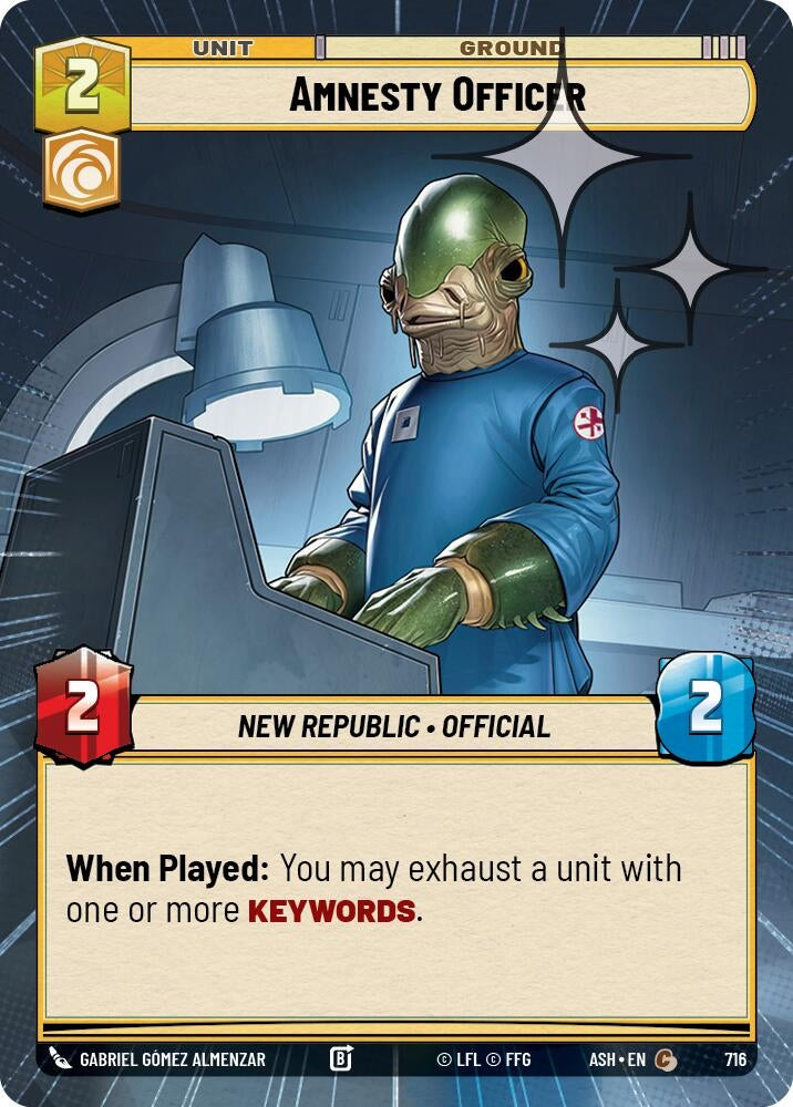 Image for Amnesty Officer (Hyperspace Foil) (716) (ASH) - Star Wars: Unlimited