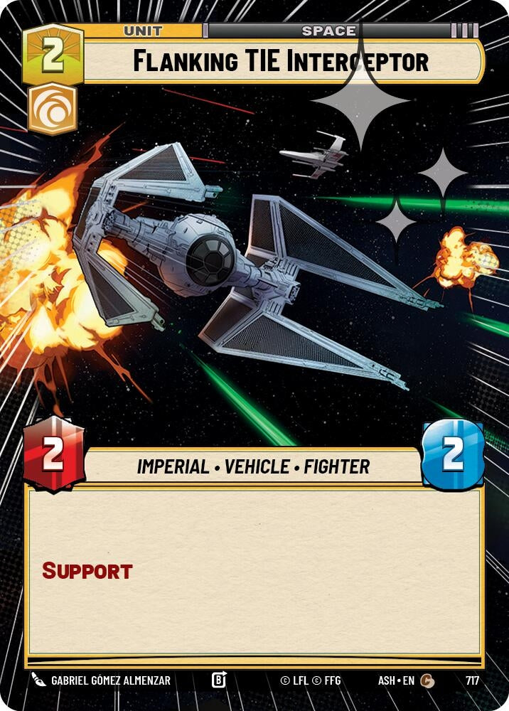 Image for Flanking TIE Interceptor (Hyperspace Foil) (717) (ASH) - Star Wars: Unlimited