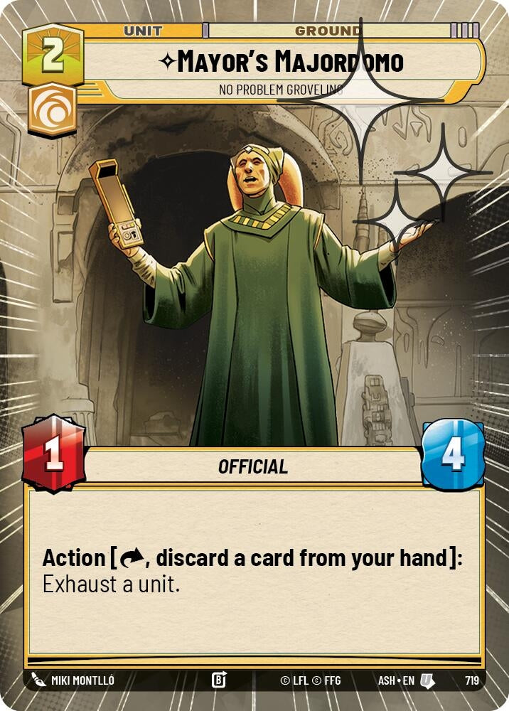 Image for Mayor's Majordomo - No Problem Groveling (Hyperspace Foil) (719) (ASH) - Star Wars: Unlimited