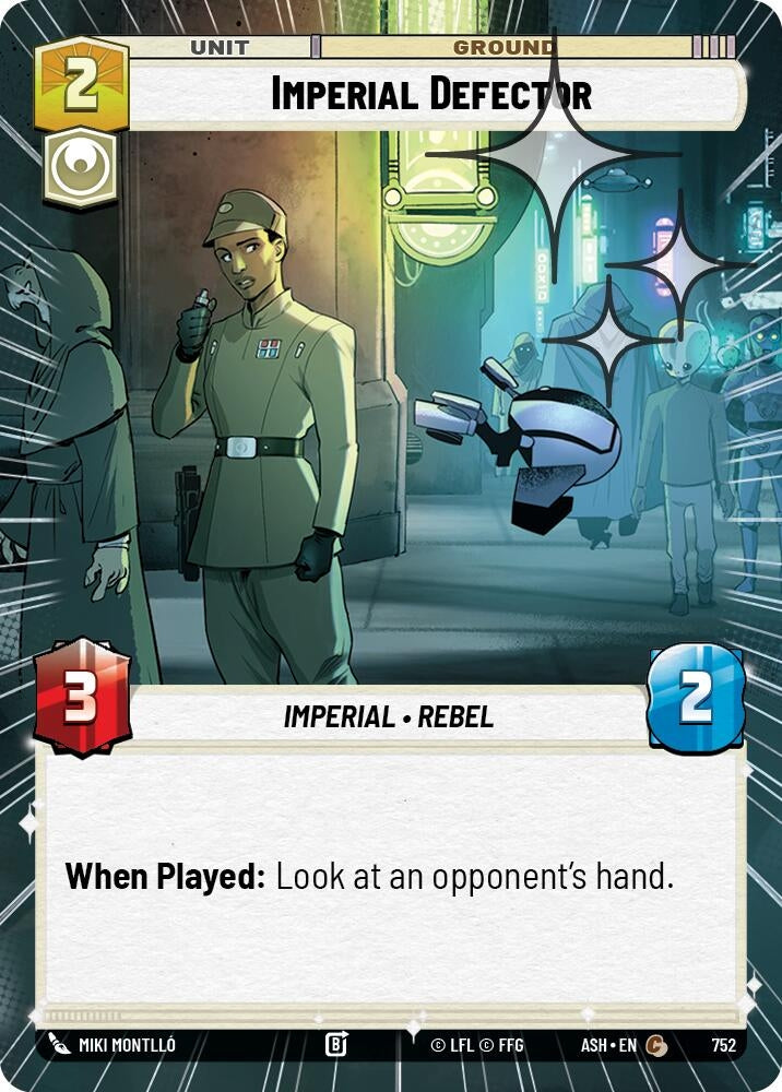 Image for Imperial Defector (Hyperspace Foil) (752) (ASH) - Star Wars: Unlimited