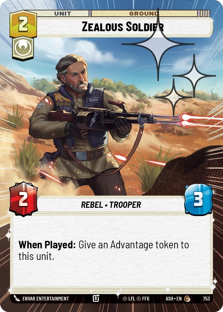 Image for Zealous Soldier (Hyperspace Foil) (753) (ASH) - Star Wars: Unlimited