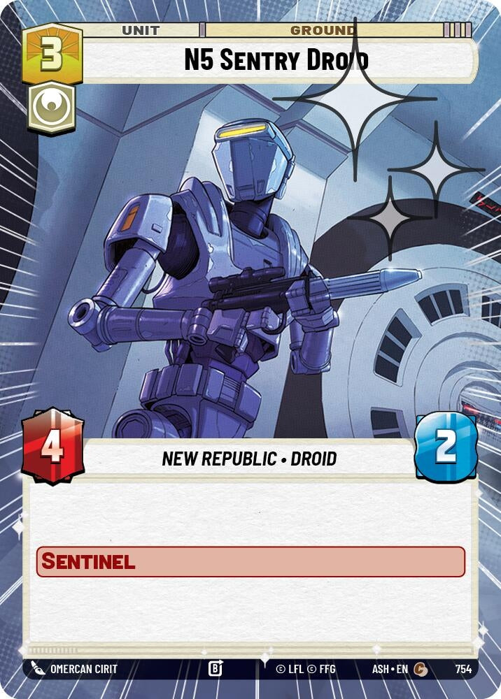 Image for N5 Sentry Droid (Hyperspace Foil) (754) (ASH) - Star Wars: Unlimited