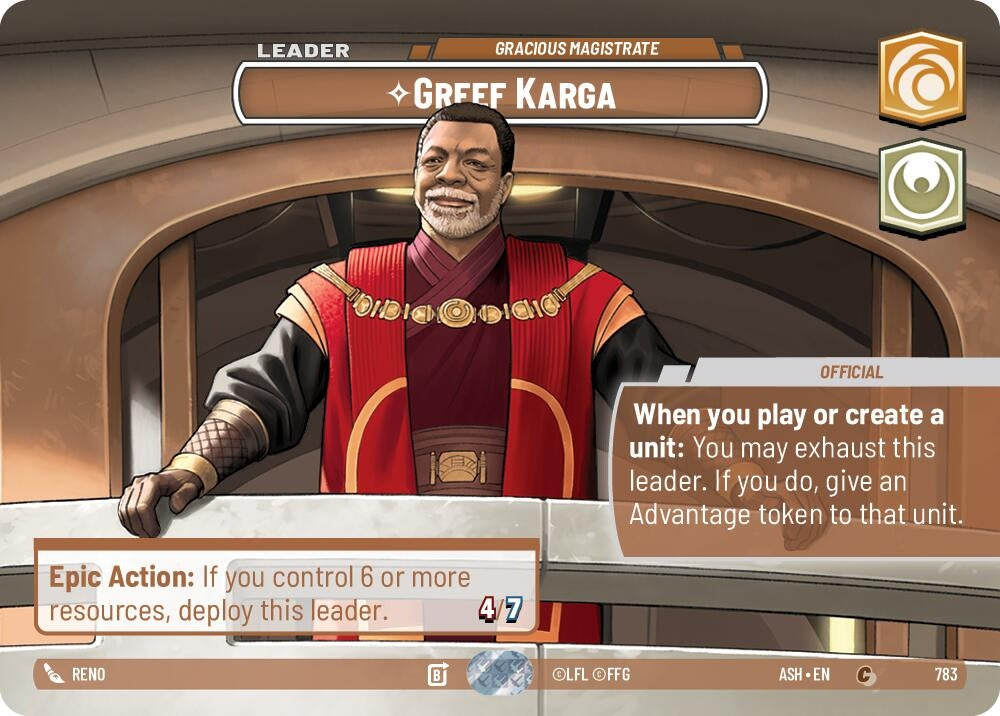 Image for Greef Karga - Gracious Magistrate (Showcase) (783) (ASH) - Star Wars: Unlimited