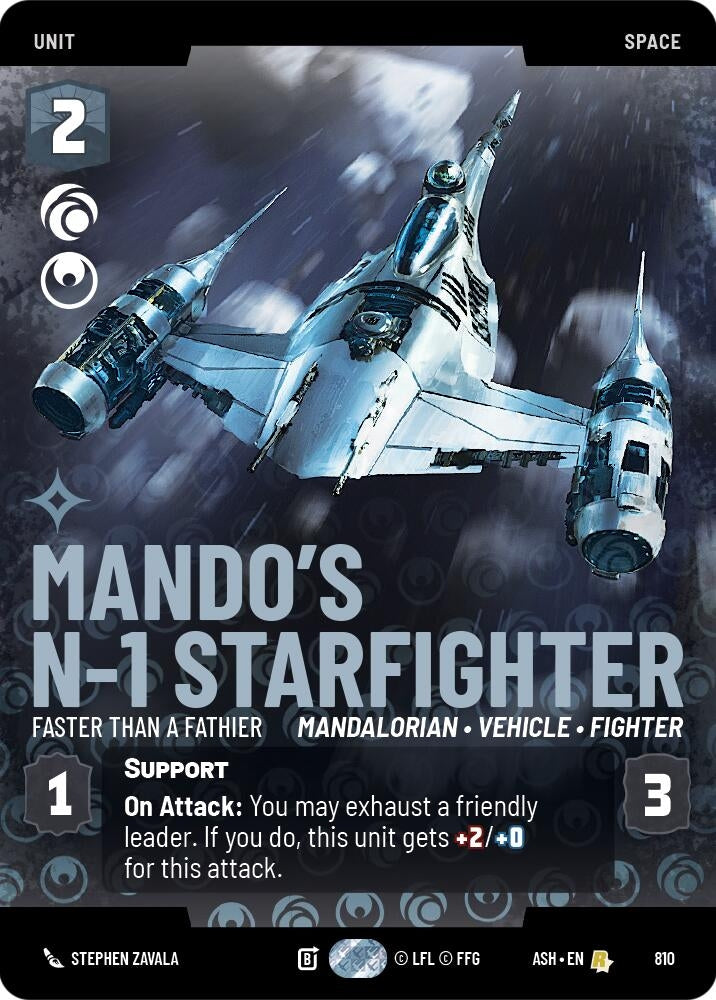 Image for Mando's N-1 Starfighter - Faster than a Fathier (Prestige) (810) (ASH) - Star Wars: Unlimited