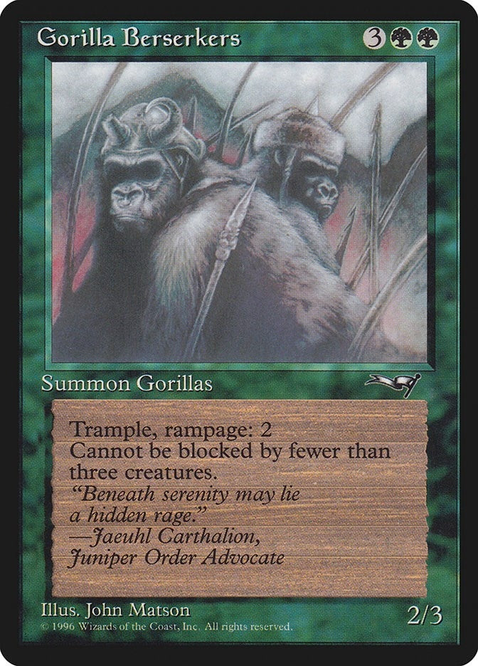 Image for Gorilla Berserkers (Closed Mouth) (76) (ALL) - Magic: The Gathering